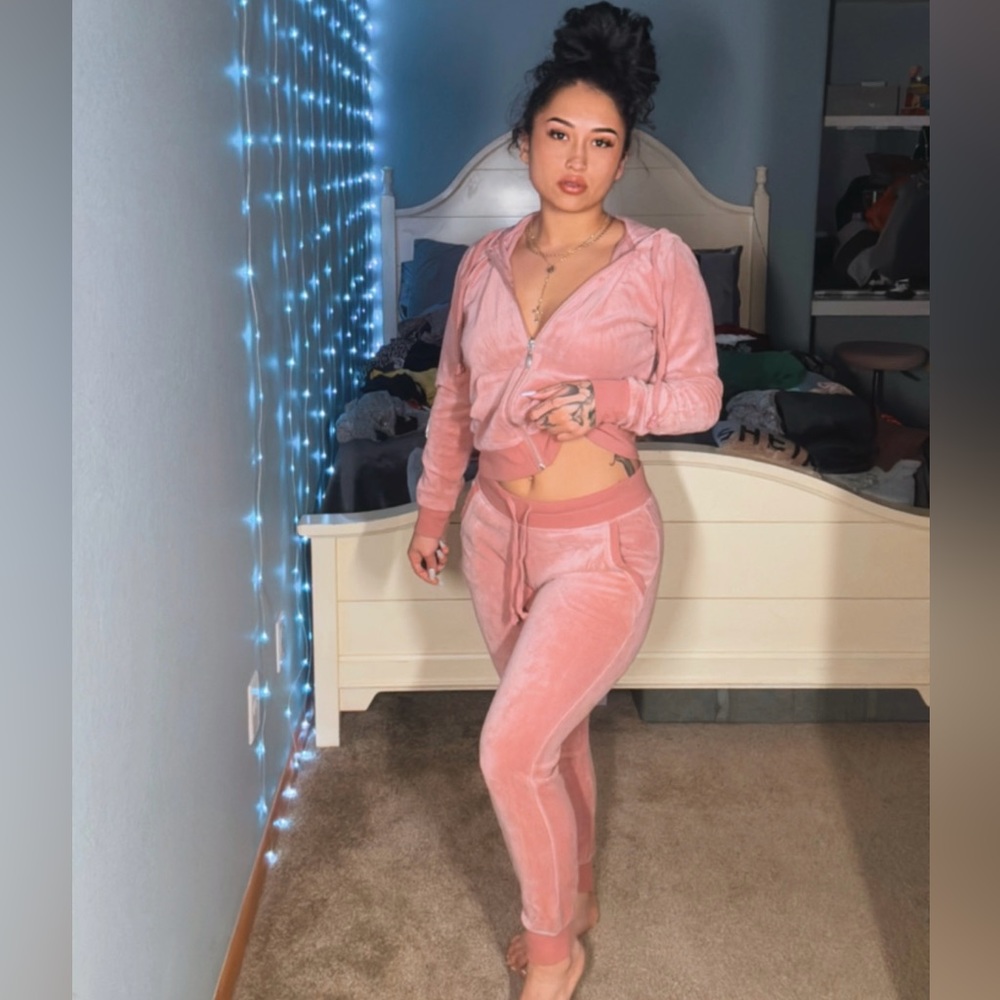 The Original Trendsetter Velour Set Fashion Nova - Mauve